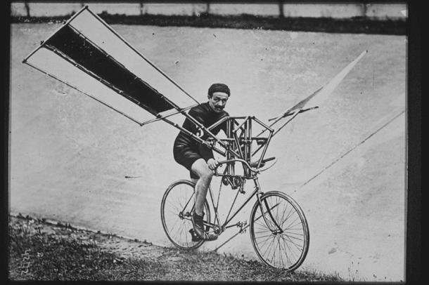 Not like this, although the actual flying bike will probably look equally ridiculous to us when the design's finally perfected in about fifty years.